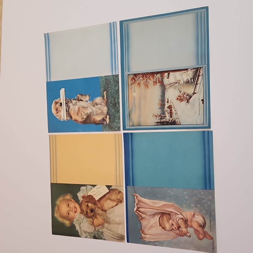 Four Vintage unused greeting cards